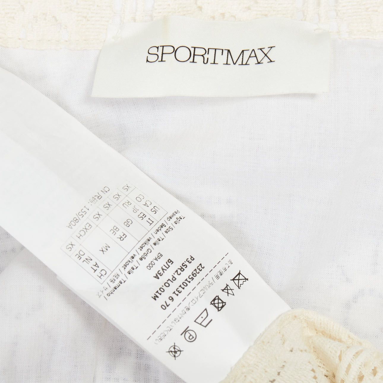 Sportmax SPORTMAX Sava cream cotton retro flower crochet sheer shirt XS Size S / US 4 / IT 40 - 8 Thumbnail