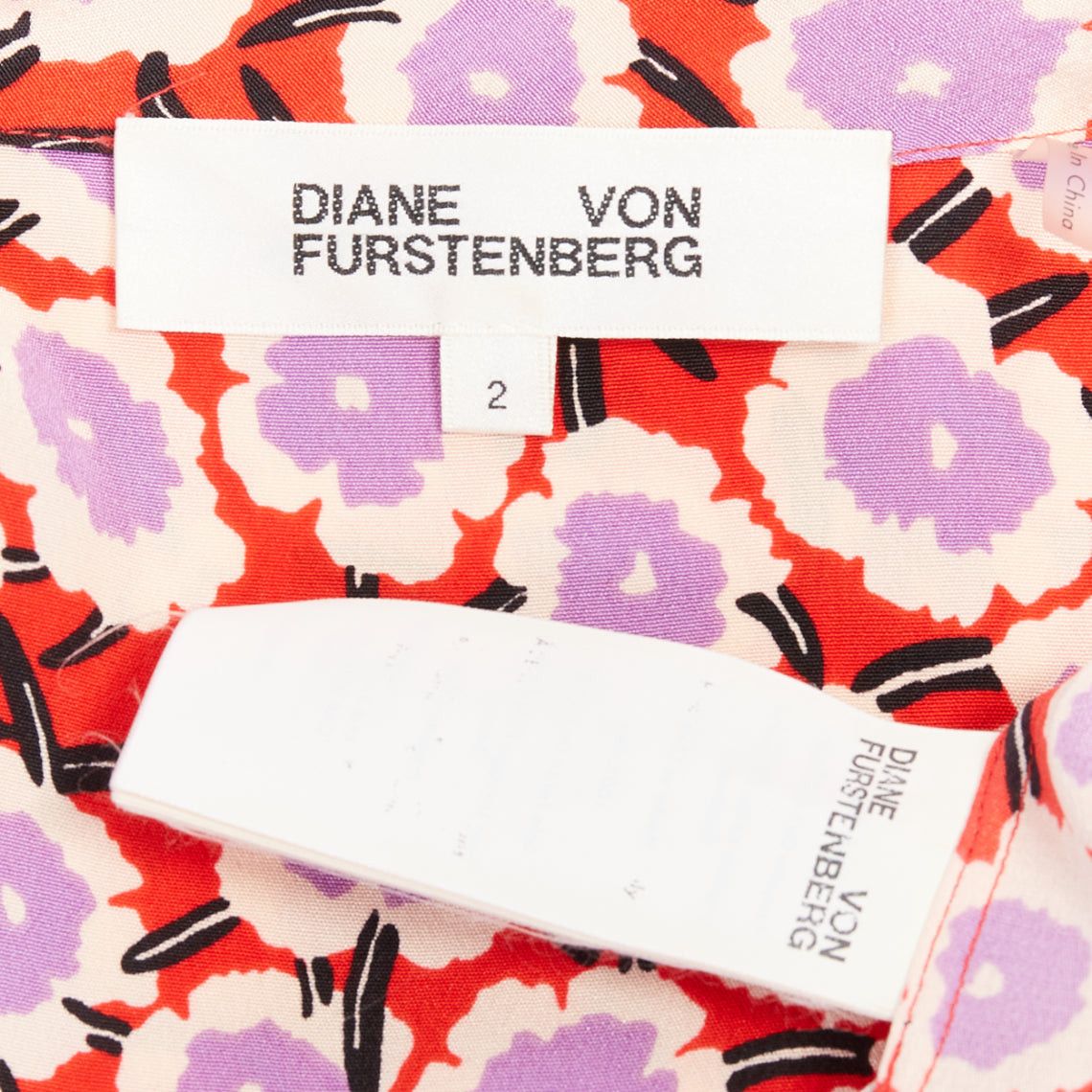 Diane von Furstenberg DIANE VON FURSTENBERG Carla 100% silk red purple floral wrap dress US2 S Size S / US 4 / IT 40 - 8 Thumbnail