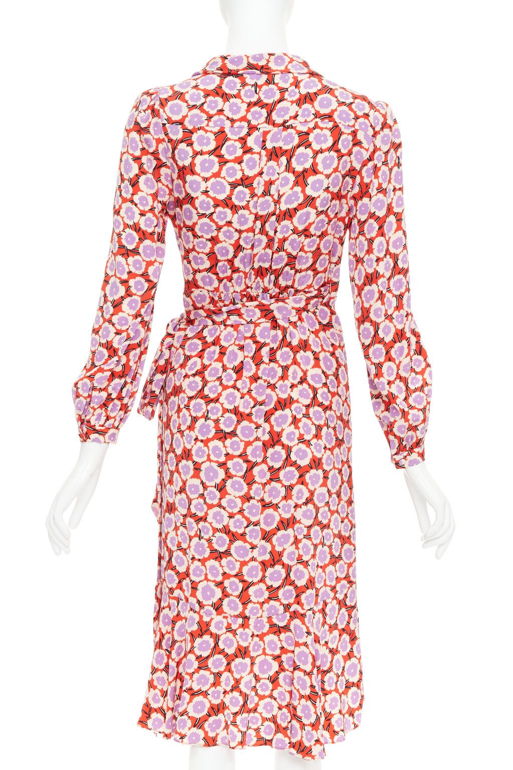 Diane von Furstenberg DIANE VON FURSTENBERG Carla 100% silk red purple floral wrap dress US2 S Size S / US 4 / IT 40 - 5 Thumbnail