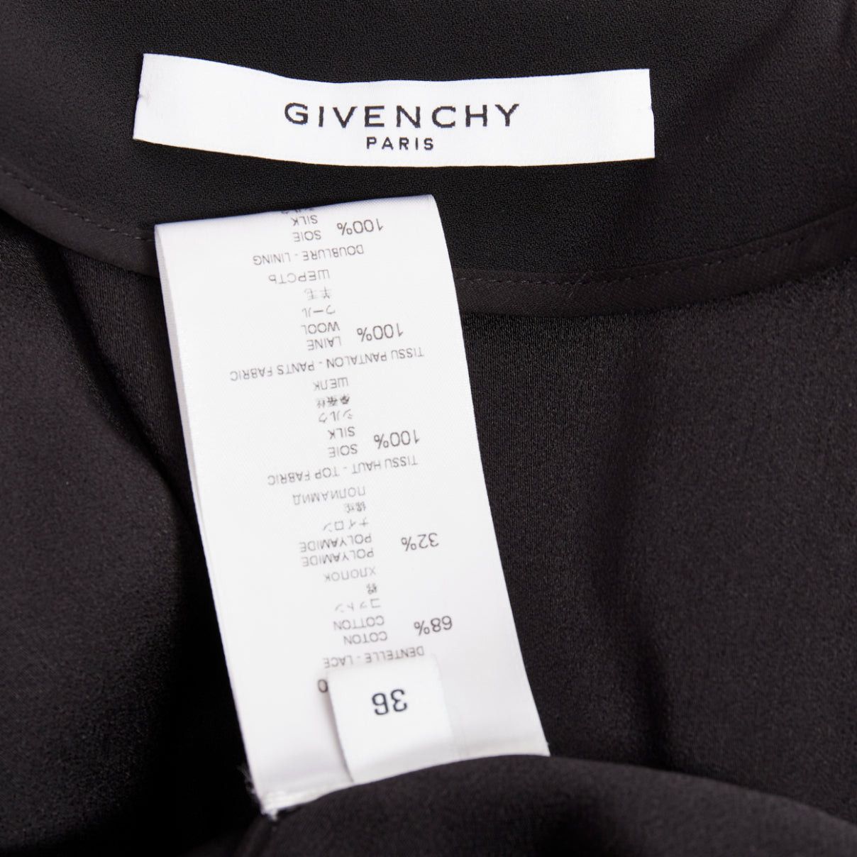 Givenchy GIVENCHY black silk cotton blend intricate lace trim wrap jumpsuit FR36 S Size 27" / US 4 / IT 40 - 8 Thumbnail