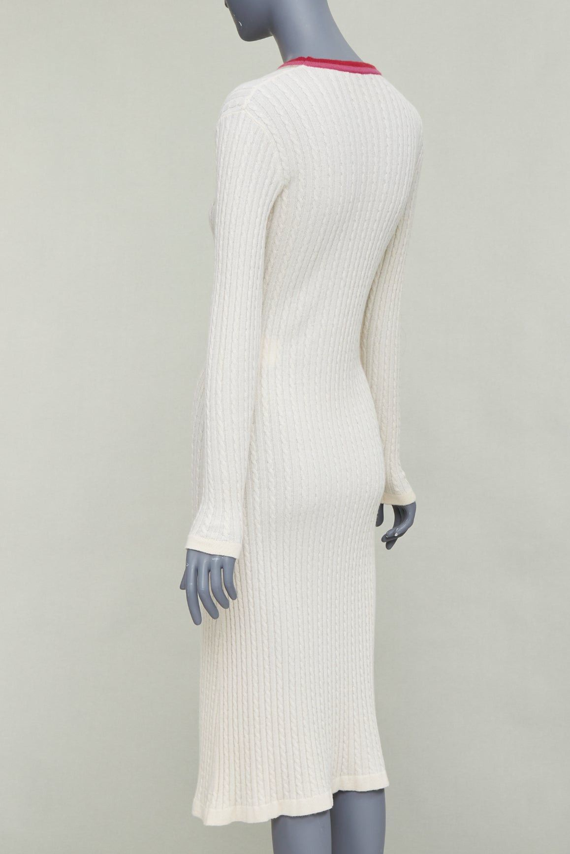 Other MARCO DE VINCENZO 100% cashmere cream colorblock striped ribbed knit dress FR38 M Size M / US 6-8 / IT 42-44 - 6 Thumbnail