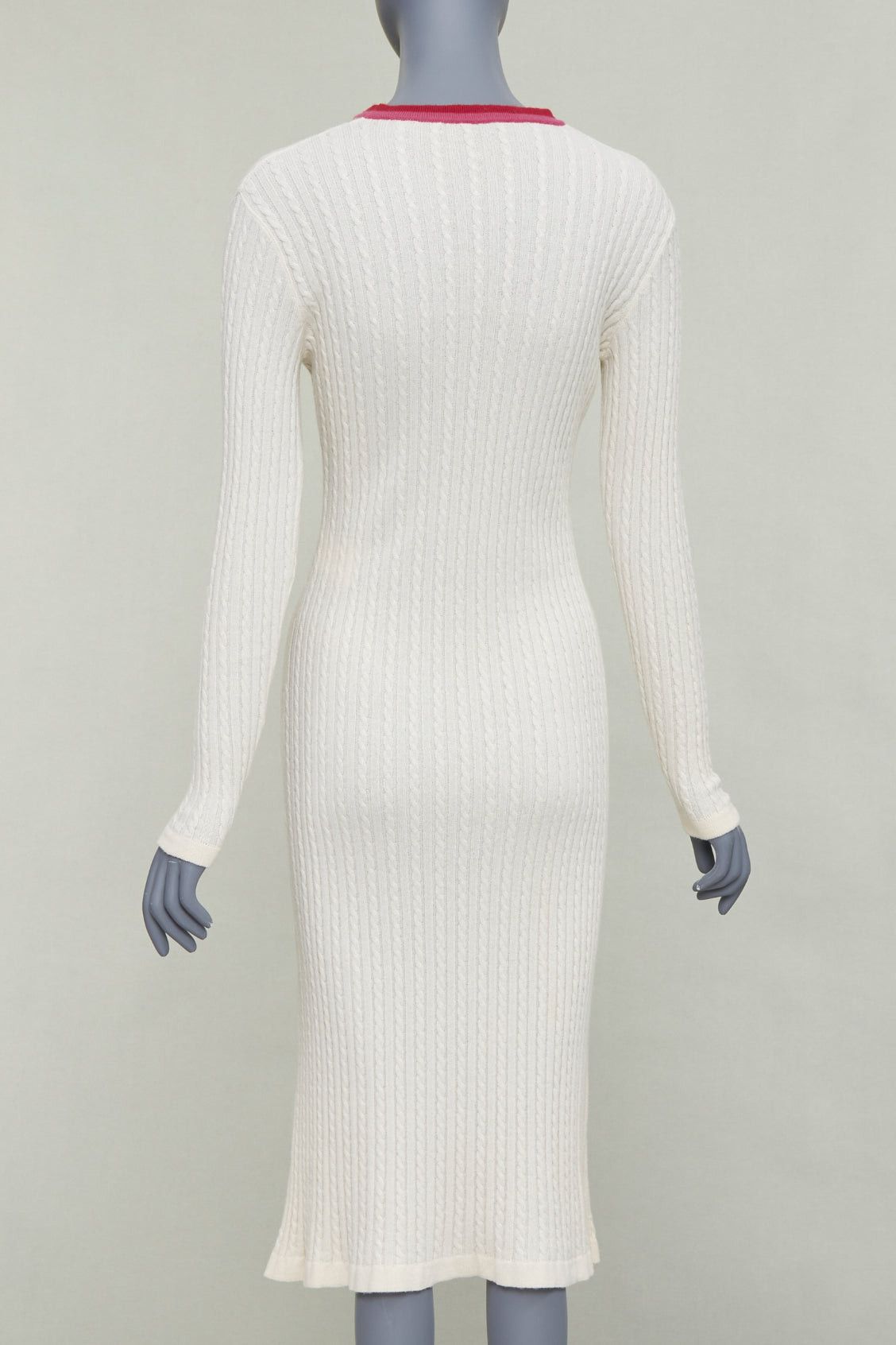 Other MARCO DE VINCENZO 100% cashmere cream colorblock striped ribbed knit dress FR38 M Size M / US 6-8 / IT 42-44 - 5 Thumbnail