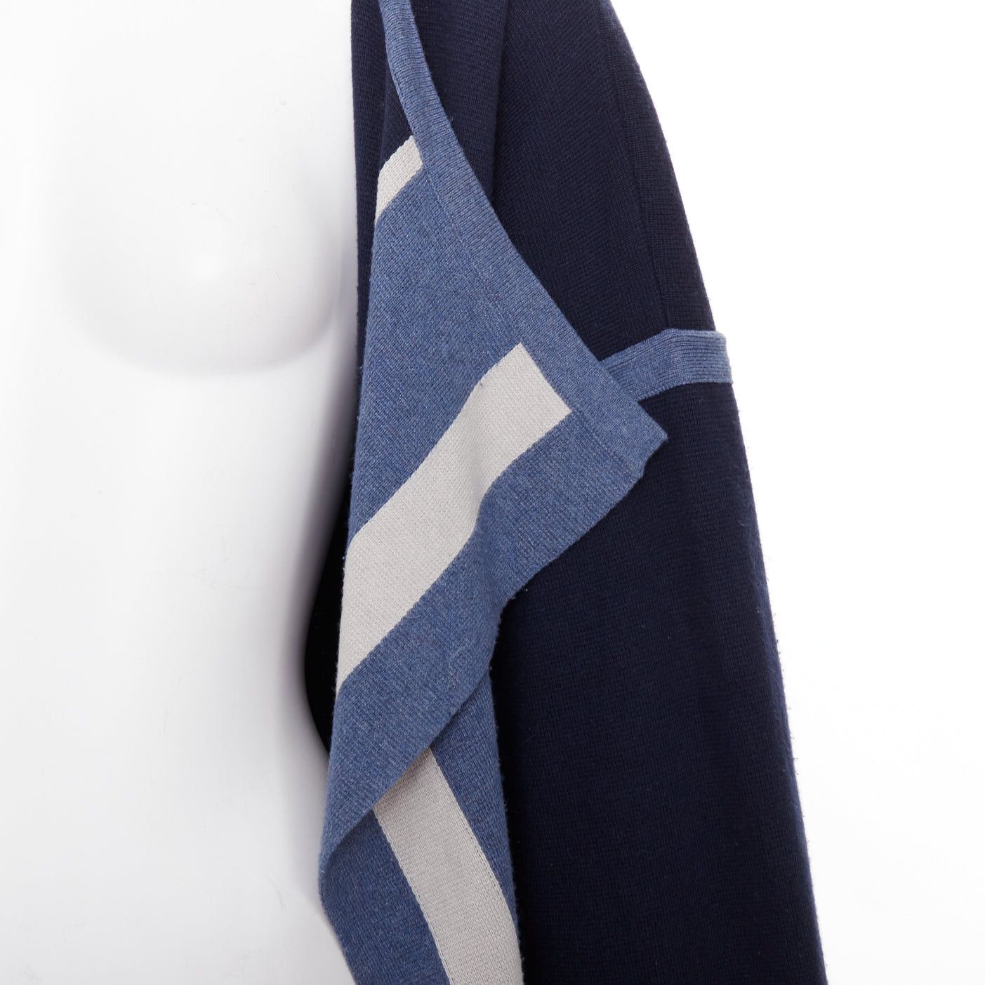 Chloe CHLOE navy ocean blue cotton silk cashmere striped cardigan coat XS Size XS / US 0-2 / IT 36-38 - 6 Thumbnail