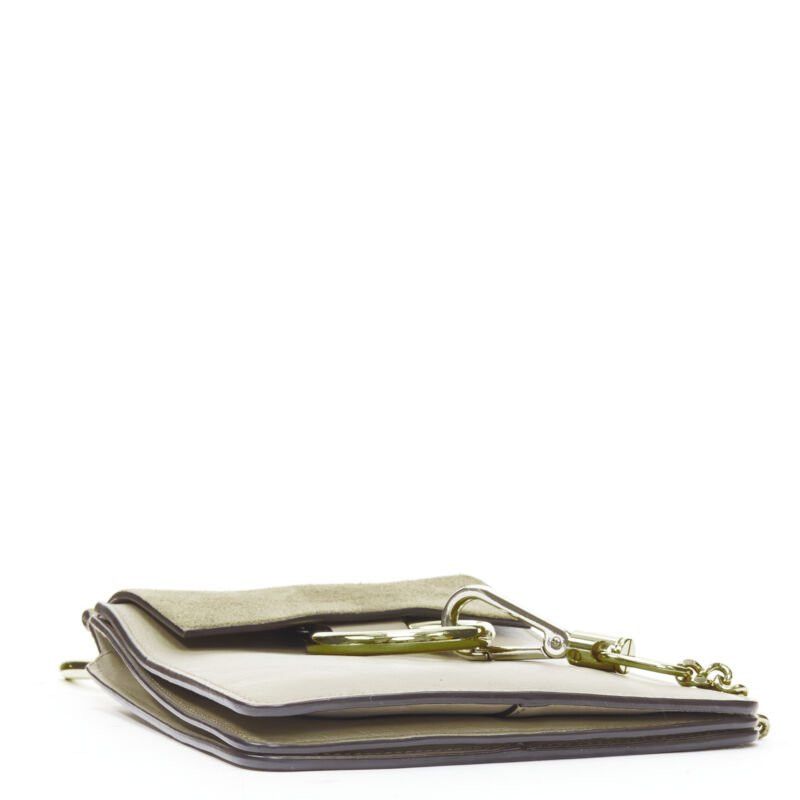 Chloe CHLOE Faye gold bangle bracelet ring chained crossbody grey suede leather bag Size ONE SIZE - 6 Thumbnail