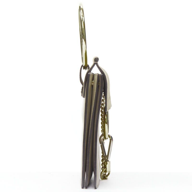Chloe CHLOE Faye gold bangle bracelet ring chained crossbody grey suede leather bag Size ONE SIZE - 4 Thumbnail