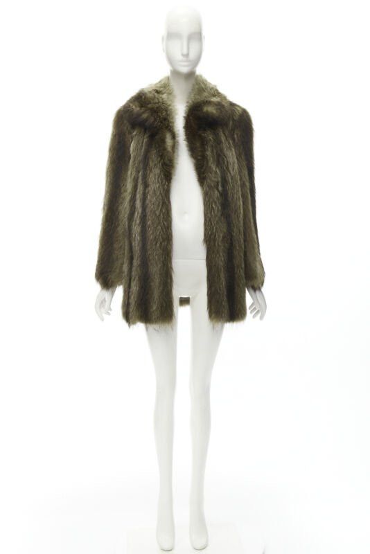 Other HURTIQ brown fur long sleeve collar hook eye jacket coat Size ONE SIZE - 10 Thumbnail