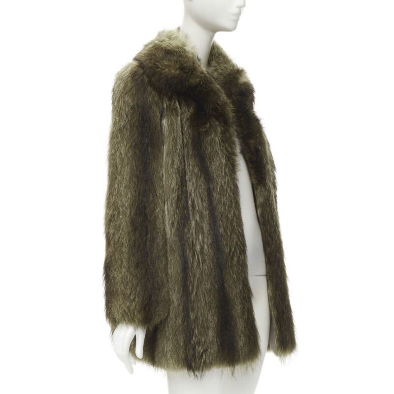 Other HURTIQ brown fur long sleeve collar hook eye jacket coat Size ONE SIZE - 3 Thumbnail