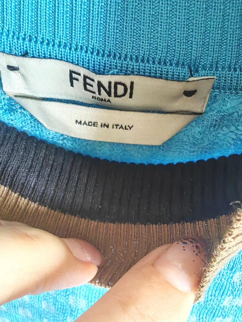 Fendi FENDI Blue Knit Long Sleeve Top - dmc Size US S / EU 44-46 / 1 - 6 Thumbnail