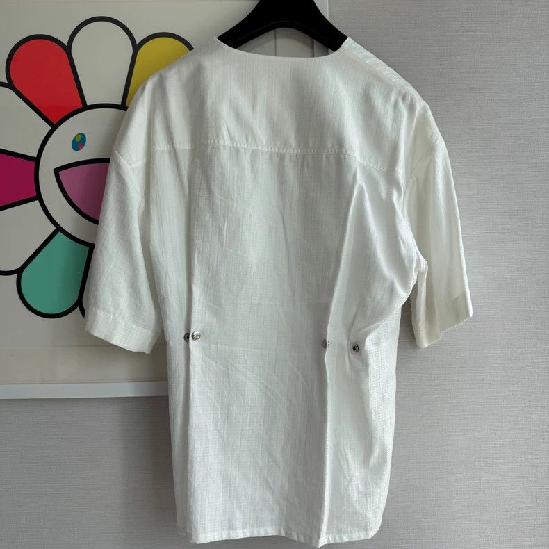 Givenchy Givenchy Logo Zip Short Sleeve Shirt - dmc Size US XS / EU 42 / 0 - 2 Thumbnail