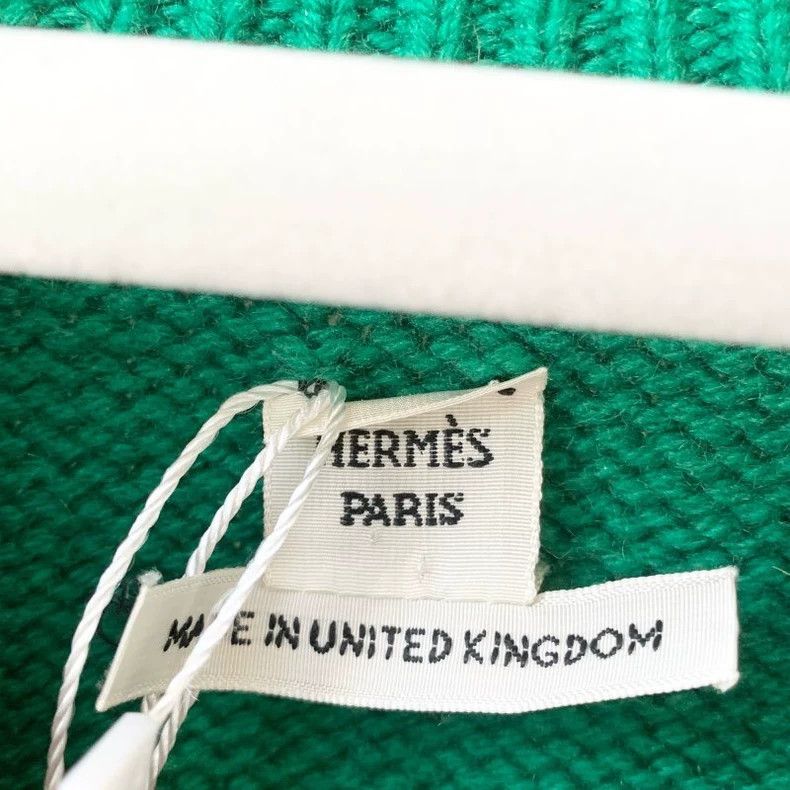 Hermes Hermes Green V-Neck Cashmere Sweater - dmc Size US M / EU 48-50 / 2 - 6 Thumbnail