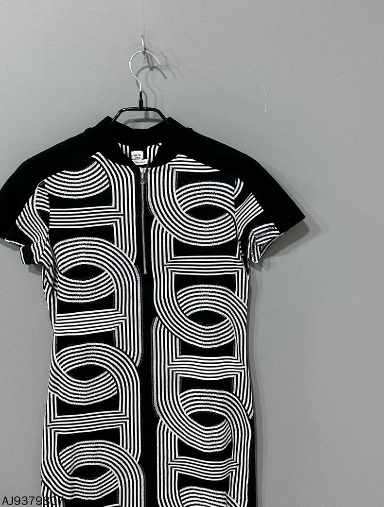 Hermes Black White Zip Pig Nose Dress - dmc Size US 34 / EU 50 - 3 Thumbnail