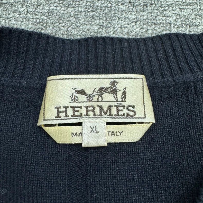 Hermes Hermes Geometric Pattern Knit Sweater - dmc Size US XL / EU 56 / 4 - 2 Thumbnail