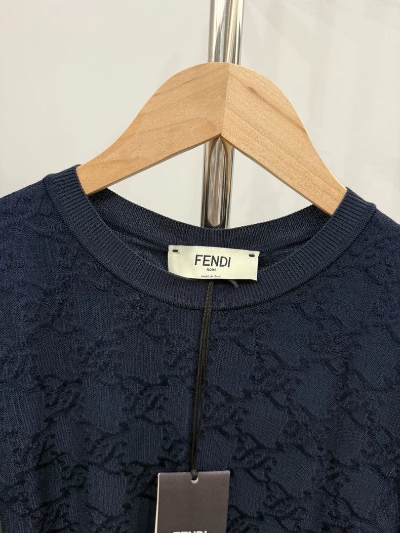 Fendi FENDI Logo Knit Short Sleeve Top - dmc Size US M / EU 48-50 / 2 - 2 Thumbnail