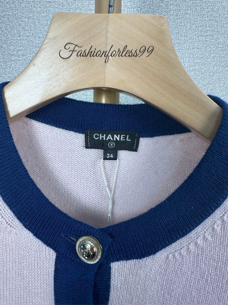 Chanel Chanel Pink Blue Knit Cardigan 34 - dmc Size US XS / EU 42 / 0 - 3 Thumbnail