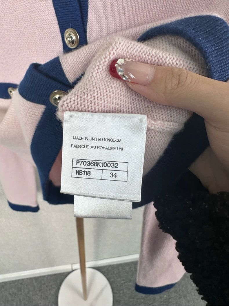 Chanel Chanel Pink Blue Knit Cardigan 34 - dmc Size US XS / EU 42 / 0 - 4 Thumbnail