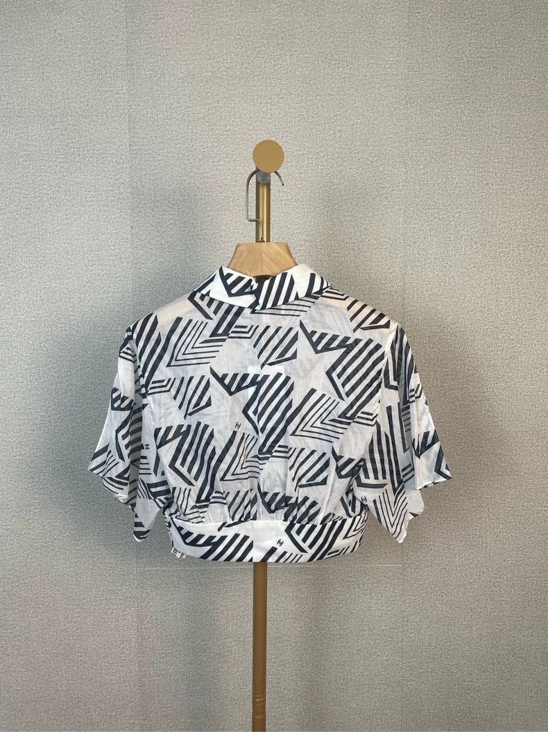 Chanel Chanel Black White Star Stripe Shirt - dmc Size US XS / EU 42 / 0 - 2 Thumbnail