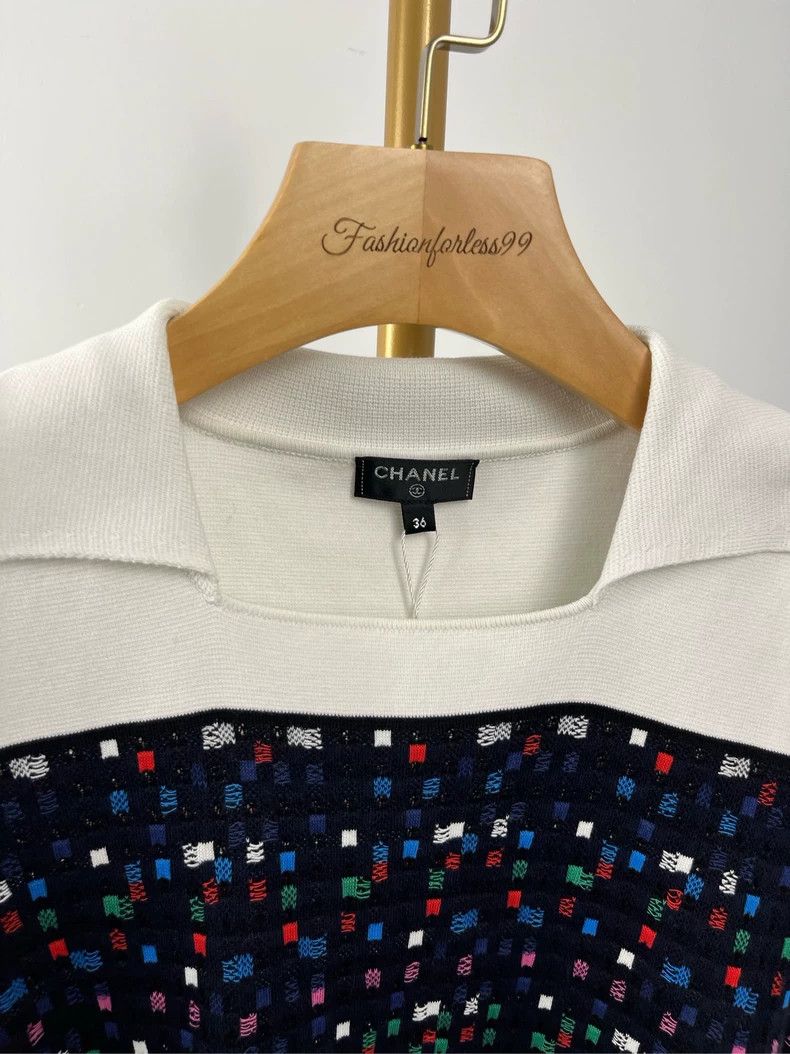 Chanel Chanel Embroidered Short Sleeve Knit Top - dmc Size US S / EU 44-46 / 1 - 3 Thumbnail