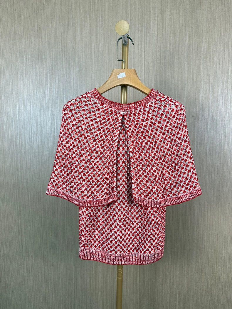 Chanel Chanel Red Shawl Sleeve Knit Top - dmc Size US XS / EU 42 / 0 - 2 Thumbnail