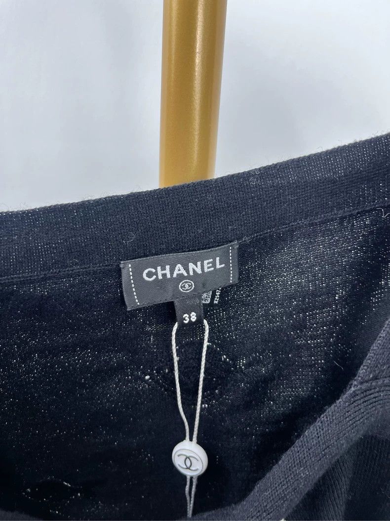 Chanel Chanel Black Floral Long Sleeve Knit Top - dmc Size US S / EU 44-46 / 1 - 4 Thumbnail