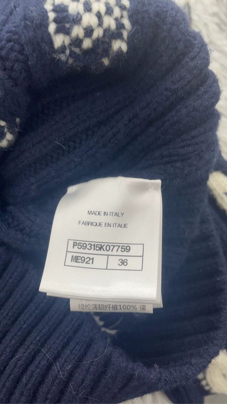 Chanel Chanel Blue White Wool Turtleneck Sweater - dmc Size US S / EU 44-46 / 1 - 4 Thumbnail