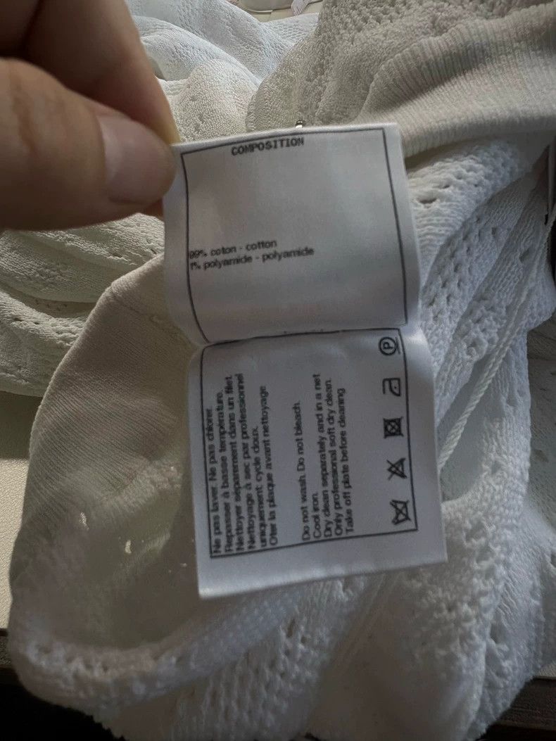 Chanel Chanel White Openwork Knit Wide-Leg Pants - dmc Size US 31 - 5 Thumbnail