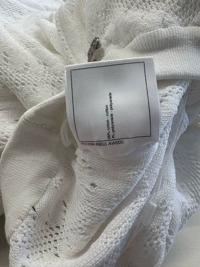 Chanel Chanel White Openwork Knit Wide-Leg Pants - dmc Size US 31 - 6 Thumbnail