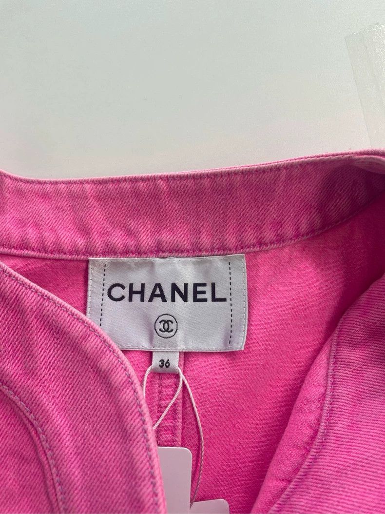 Chanel Chanel Pink Denim Jacket Size 36 - dmc Size US S / EU 44-46 / 1 - 3 Thumbnail