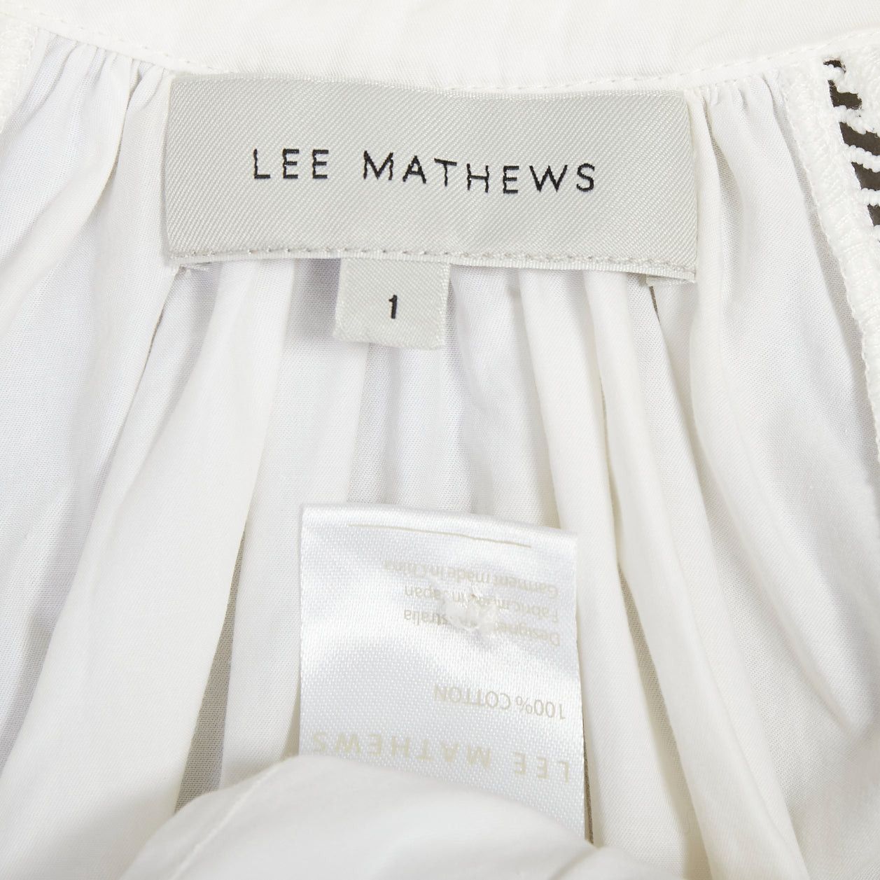 Lee Mathews LEE MATHEWS white cotton ruffle lace trim peasant blouse Sz.1 XS Size S / US 4 / IT 40 - 8 Thumbnail