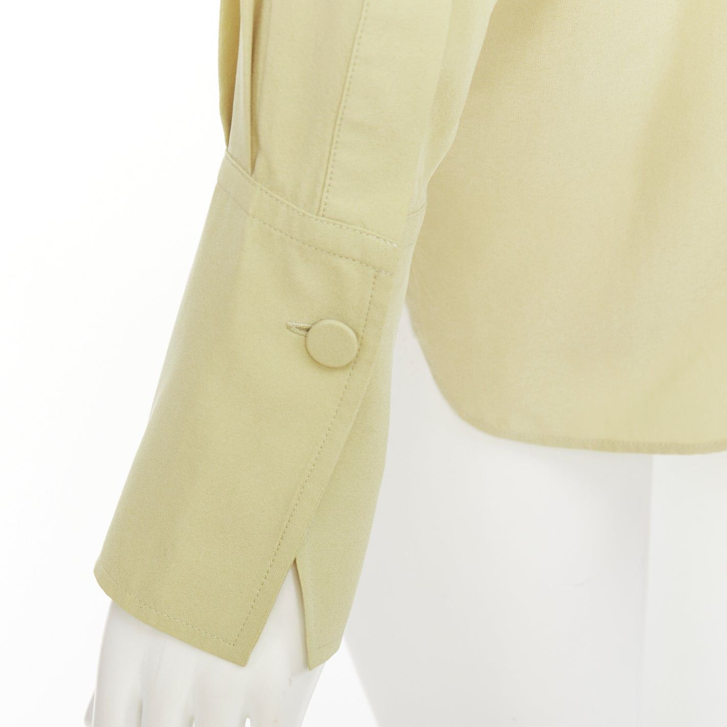 Joseph JOSEPH Geoff pea green silk toile tie neck buttons long sleeve blouse FR36 S Size S / US 4 / IT 40 - 7 Thumbnail