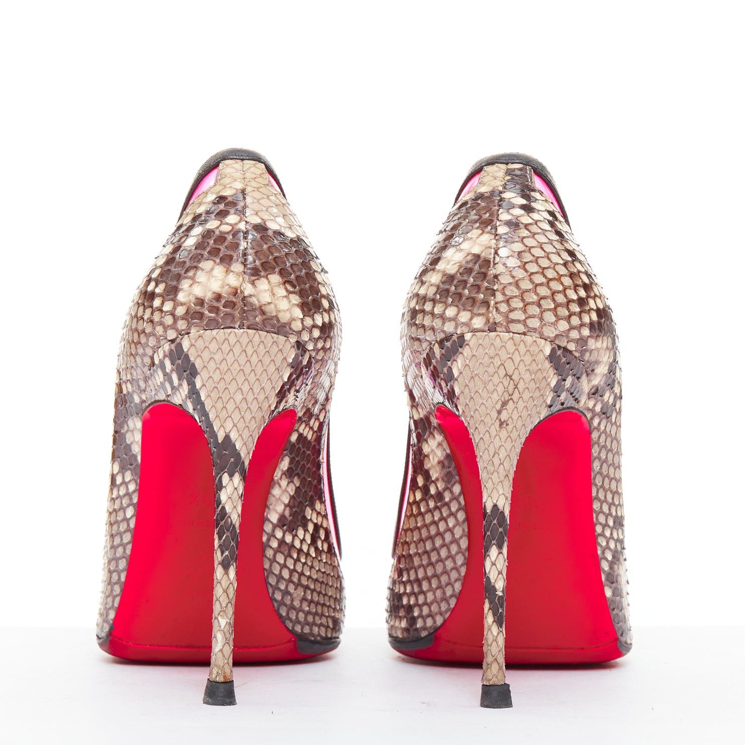 Christian Louboutin CHRISTIAN LOUBOUTIN Paulina hot pink PVC scaled leather contrast pumps EU39.5 Size US 9.5 / IT 39.5 - 5 Thumbnail