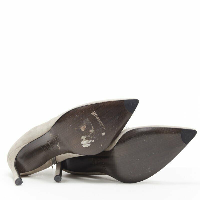 Stuart Weitzman STUART WEITZMAN Highbeams grey fossil suede crystal embellished bootie EU38.5 Size US 8.5 / IT 38.5 - 12 Thumbnail