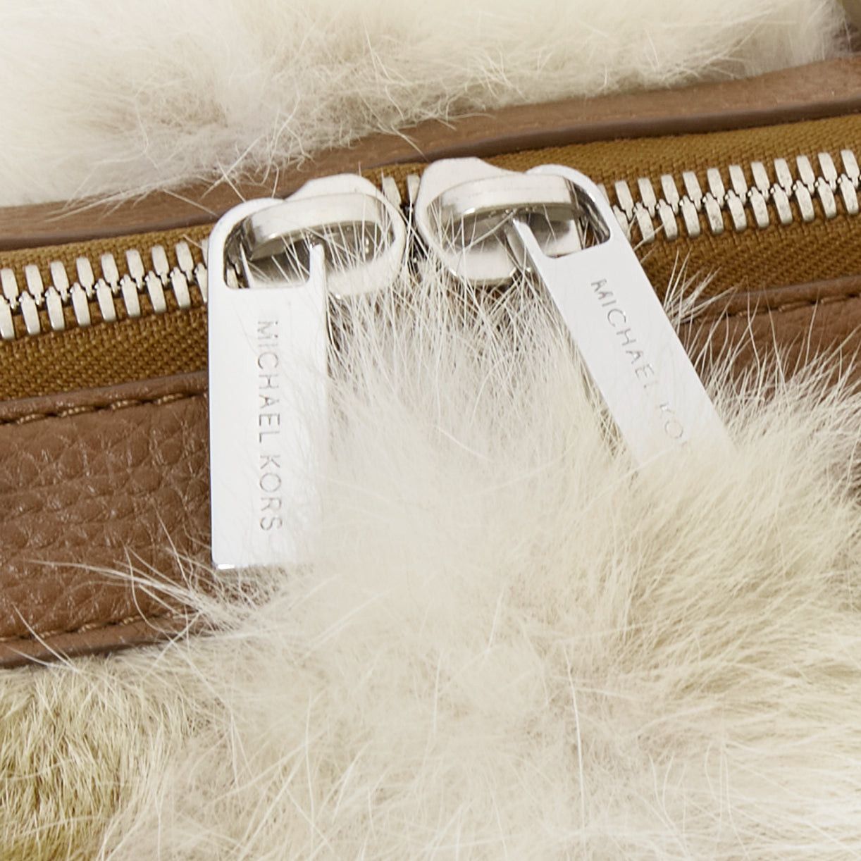 Michael Kors MICHAEL KORS COLLECTION brown leather cream coyote fur duffel tote bag Size ONE SIZE - 8 Thumbnail