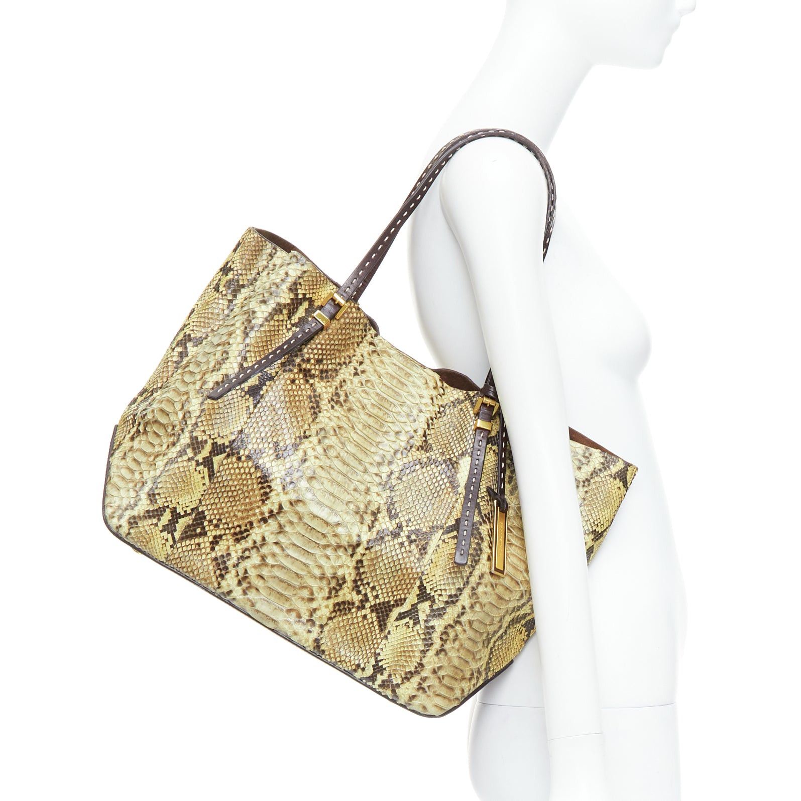 Michael Kors MICHAEL KORS COLLECTION Gia beige natural scaled leather tote bag Size ONE SIZE - 2 Thumbnail