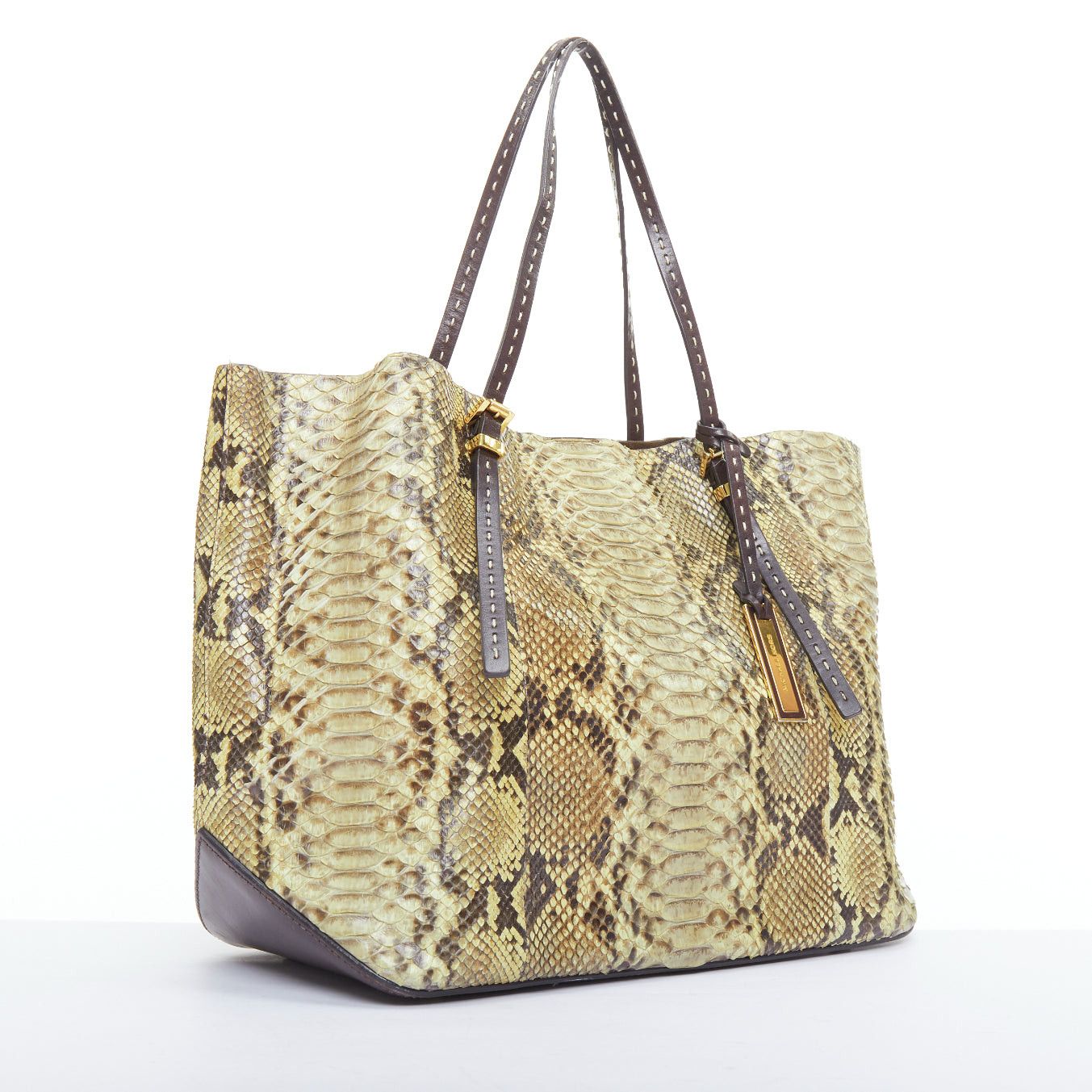 Michael Kors MICHAEL KORS COLLECTION Gia beige natural scaled leather tote bag Size ONE SIZE - 3 Thumbnail