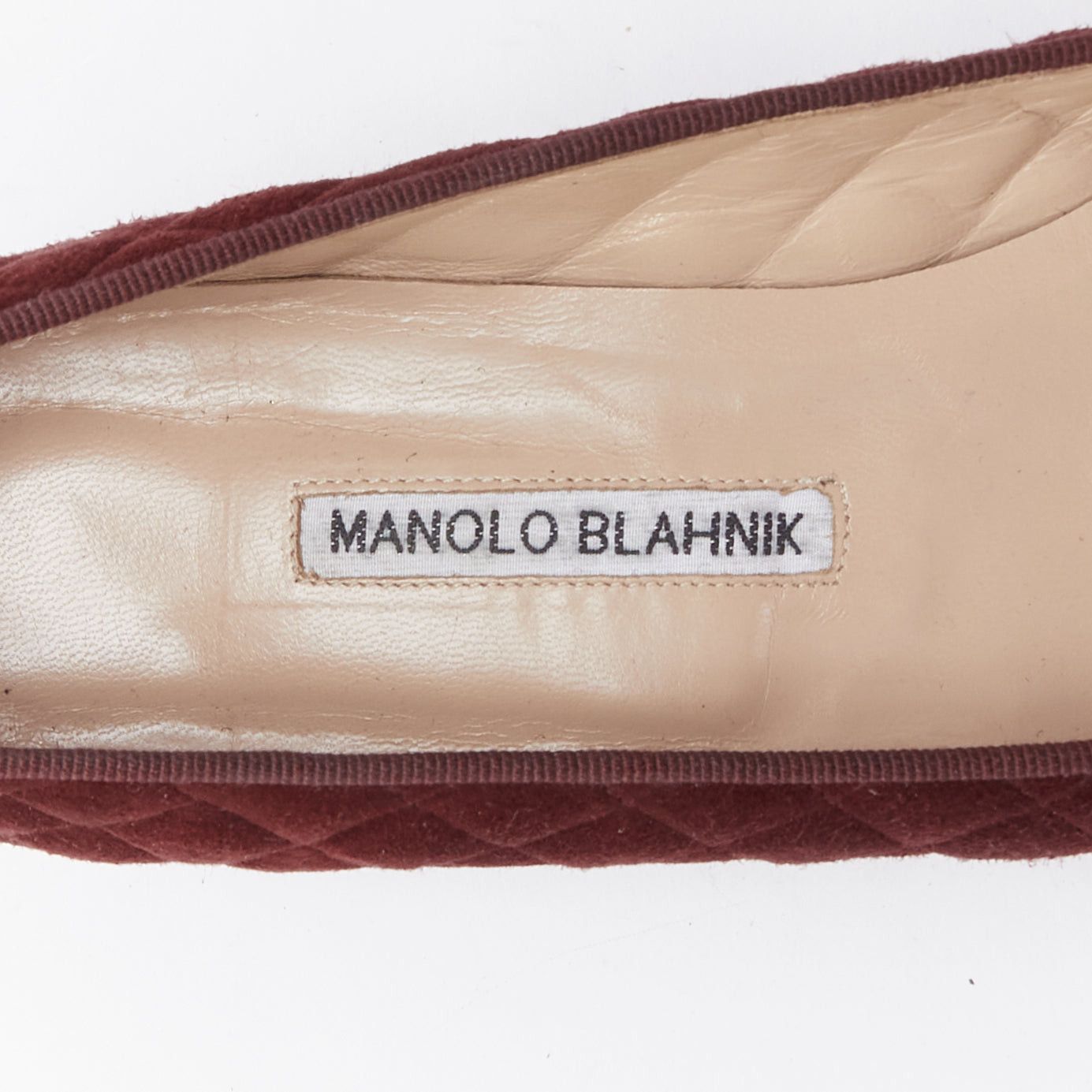 Manolo Blahnik MANOLO BLAHNIK burgundy quilted suede square toe loafer flats EU39 Size US 9 / IT 39 - 9 Thumbnail