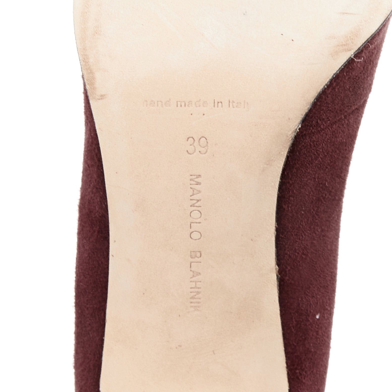 Manolo Blahnik MANOLO BLAHNIK Lisa burgundy suede flower applique pumps EU39 Size US 9 / IT 39 - 10 Thumbnail