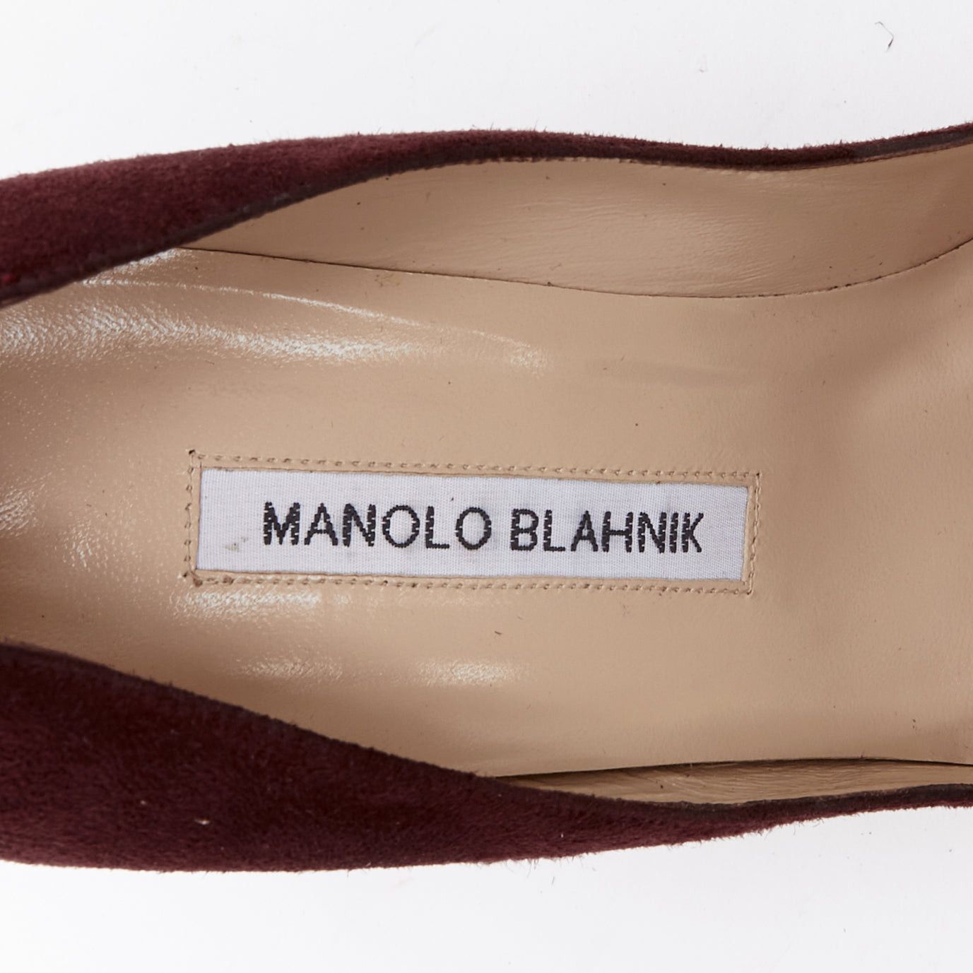 Manolo Blahnik MANOLO BLAHNIK Lisa burgundy suede flower applique pumps EU39 Size US 9 / IT 39 - 9 Thumbnail