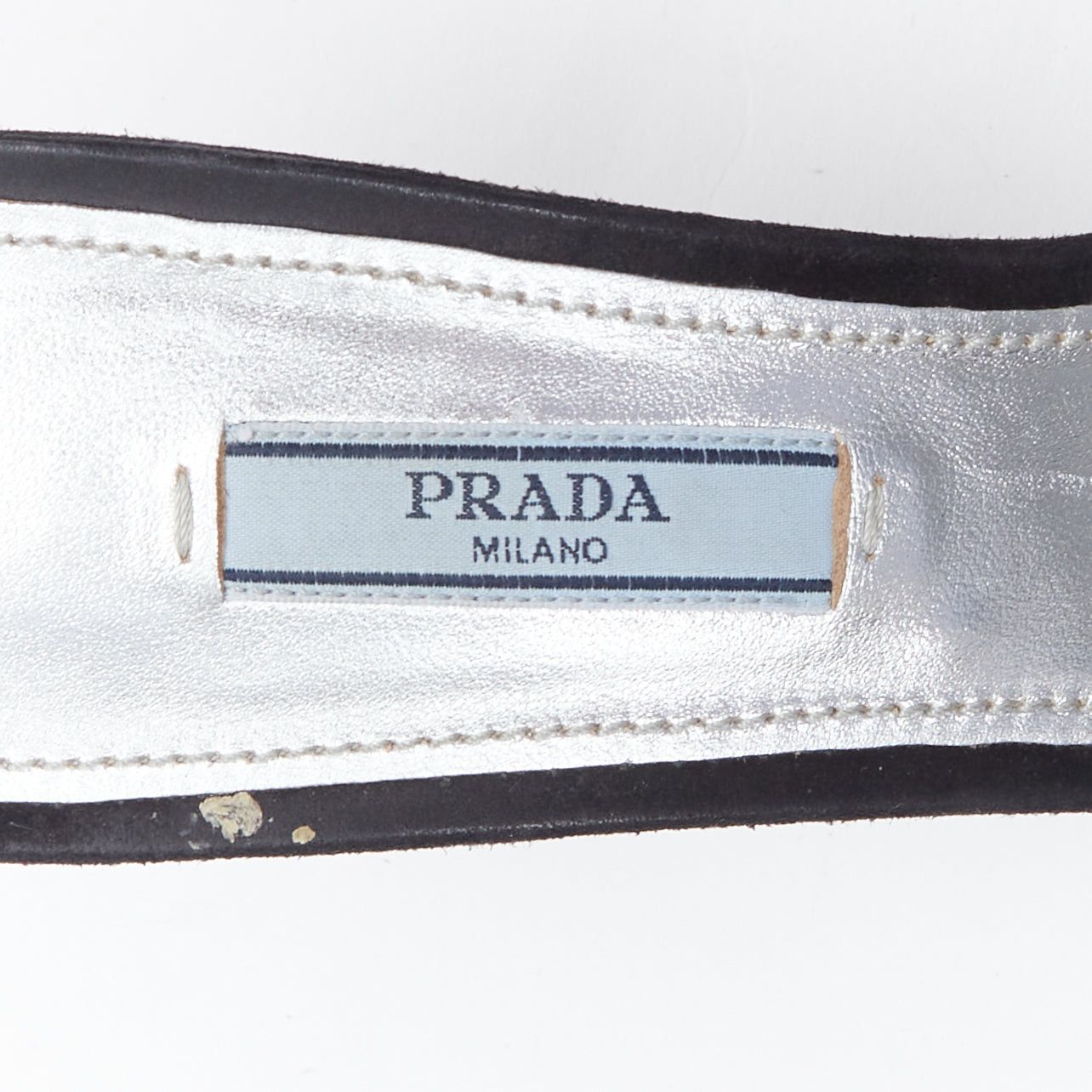 Prada PRADA black crystal rectangle buckle suede leather mules EU39 Size US 9 / IT 39 - 9 Thumbnail