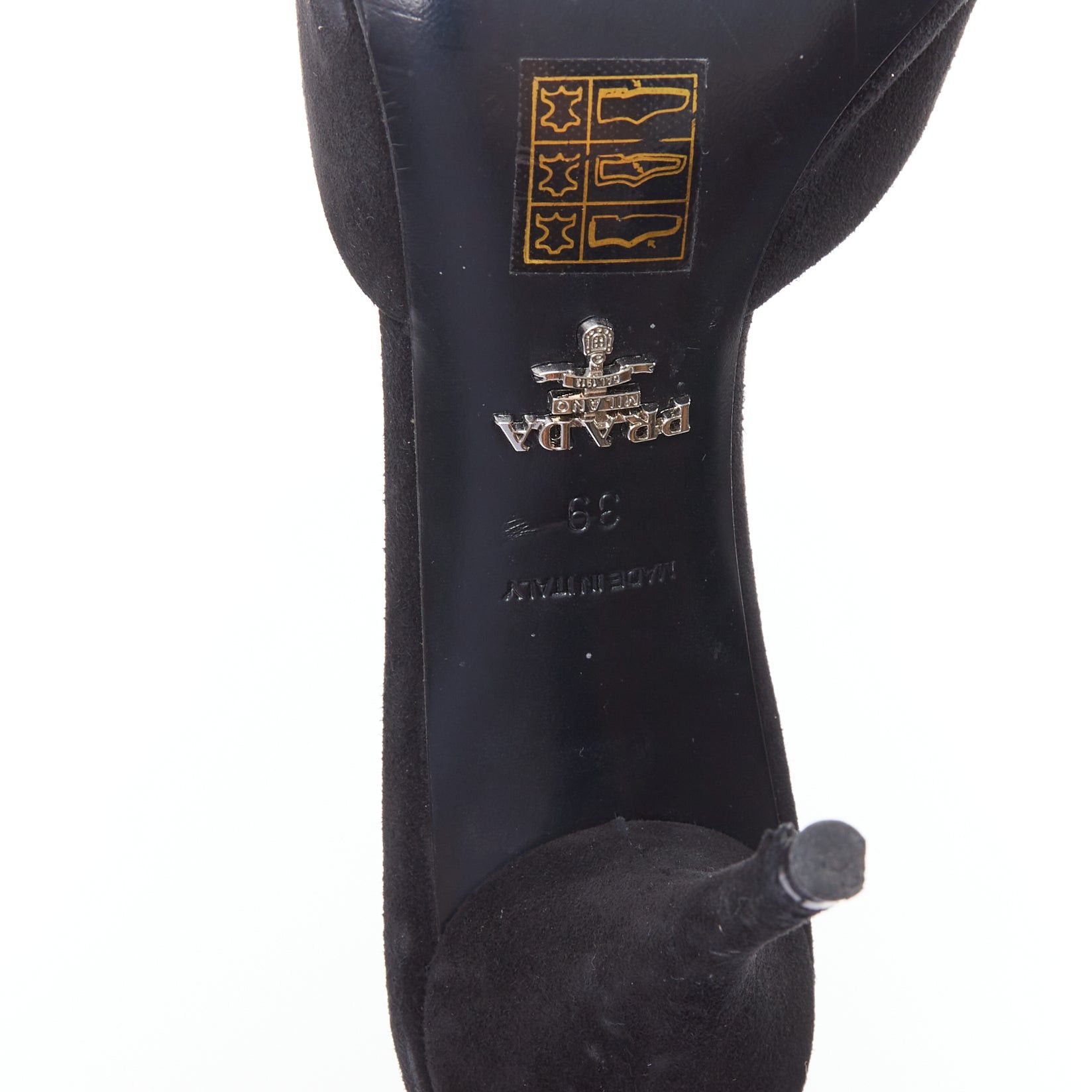 Prada PRADA black crystal rectangle buckle suede leather mules EU39 Size US 9 / IT 39 - 10 Thumbnail