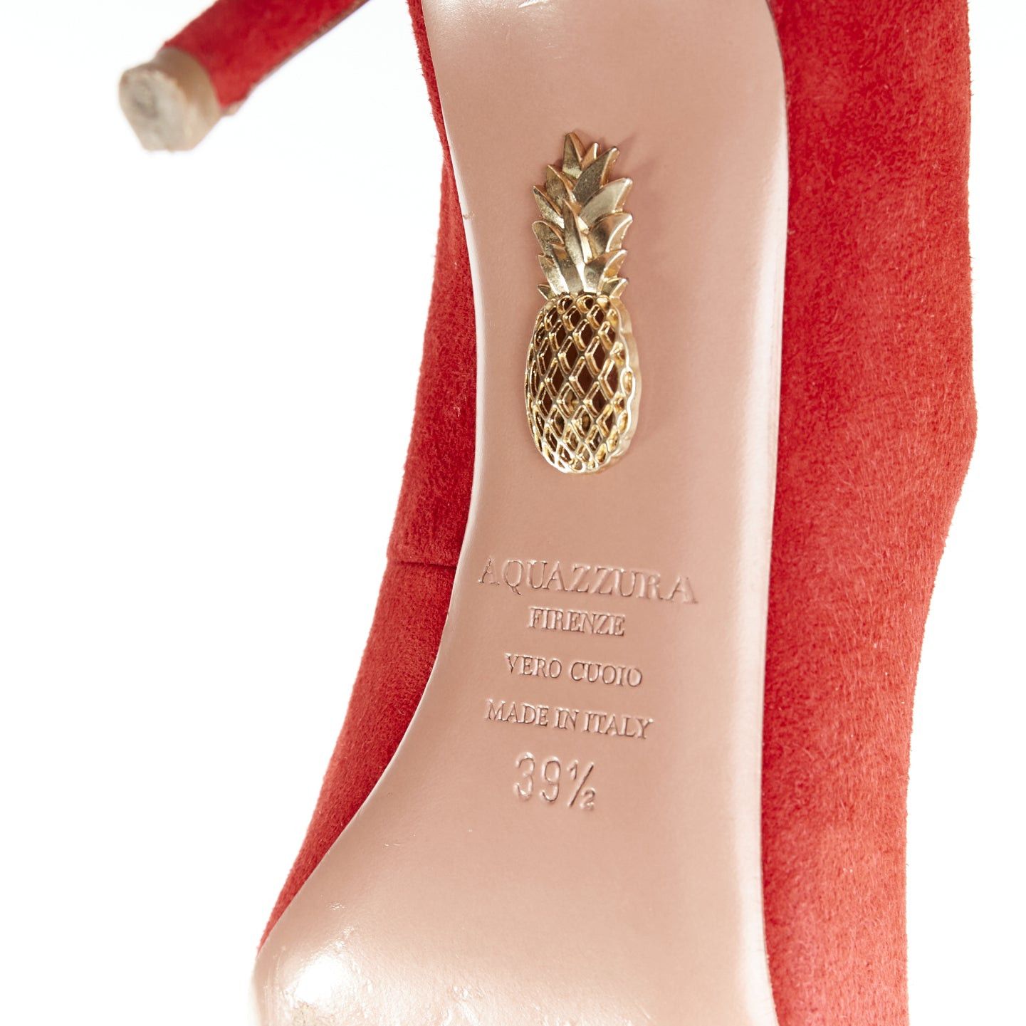 Aquazzura AQUAZZURA Christy 75 red suede leather lace up mid pumps EU39.5 Size US 9.5 / IT 39.5 - 10 Thumbnail