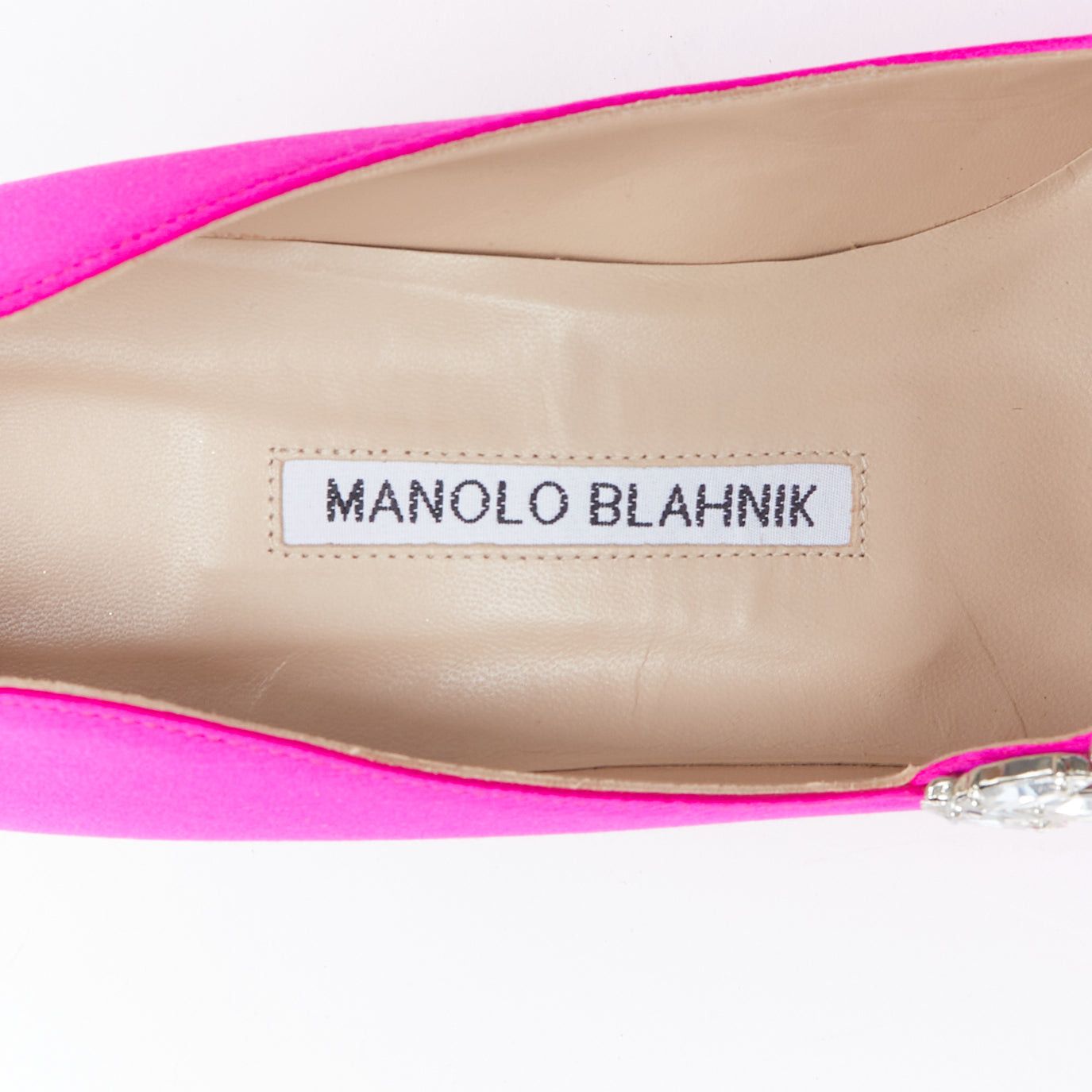 Manolo Blahnik MANOLO BLAHNIK Nadira 75 hot pink satin silver crystal mid pumps EU39 Size US 9 / IT 39 - 9 Thumbnail