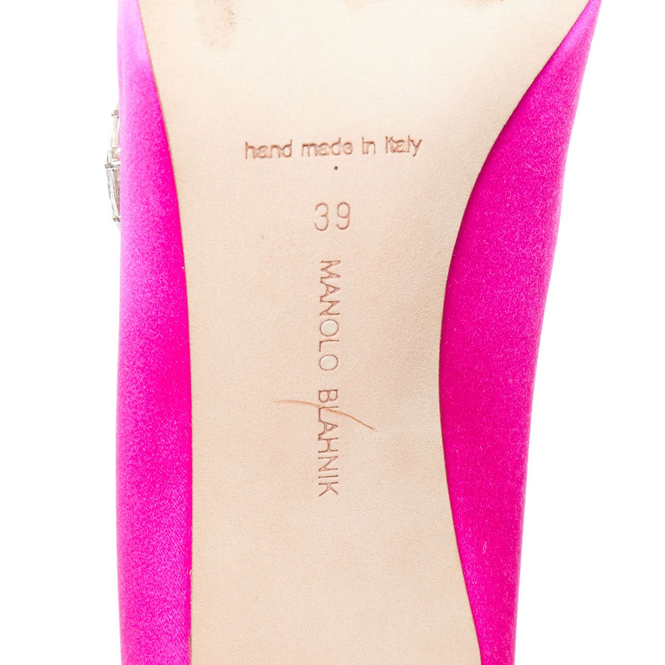 Manolo Blahnik MANOLO BLAHNIK Nadira 75 hot pink satin silver crystal mid pumps EU39 Size US 9 / IT 39 - 10 Thumbnail
