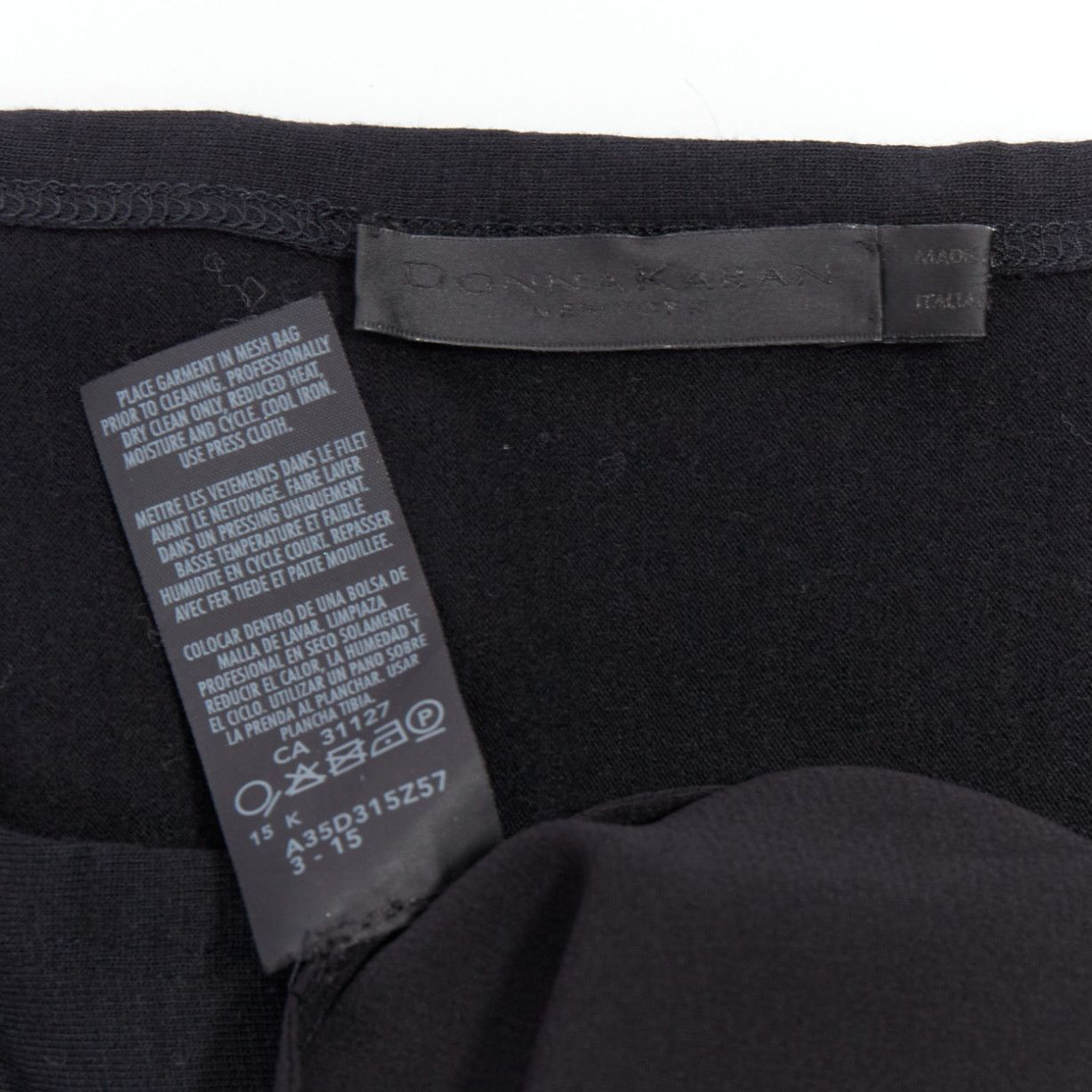 Donna Karan DONNA KARAN Vintage black silk trimmed viscose wool boxy midi dress L Size M / US 6-8 / IT 42-44 - 8 Thumbnail