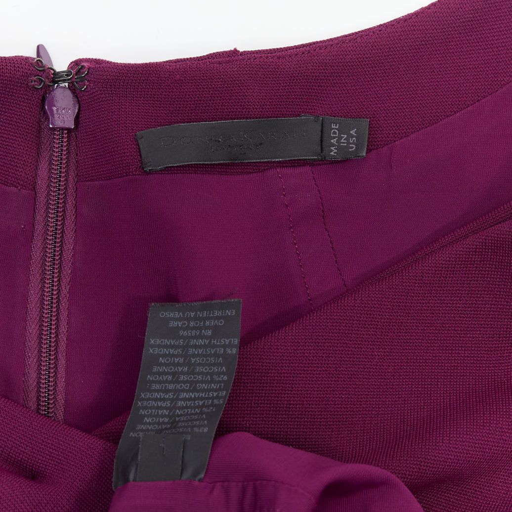 Donna Karan DONNA KARAN dark purple asymmetric drape cowl neck sheath dress L Size M / US 6-8 / IT 42-44 - 8 Thumbnail