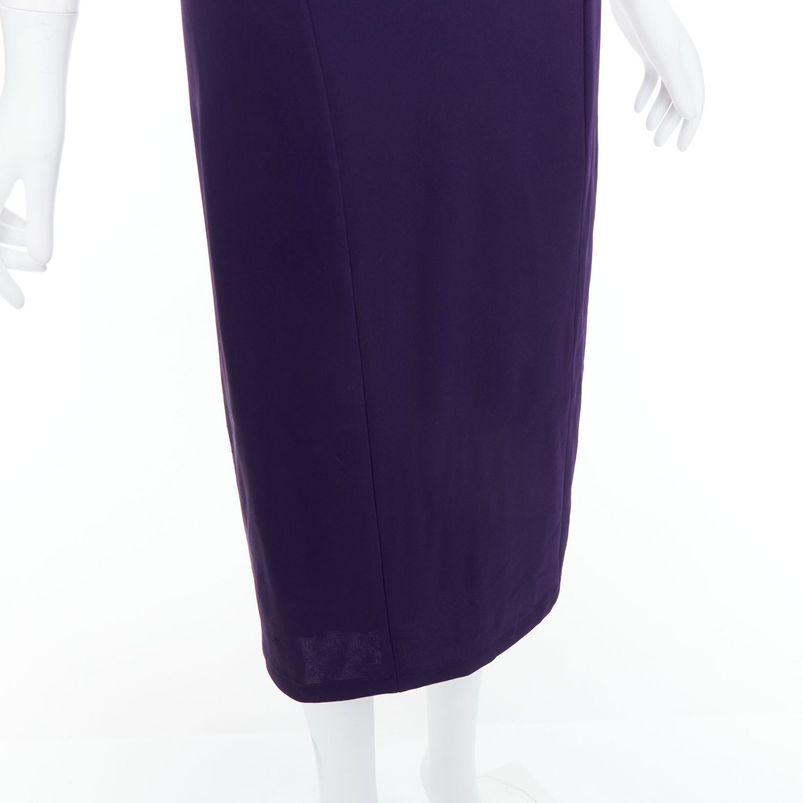 Donna Karan DONNA KARAN Fluid Crepe Double eggplant purple sheath dress L Size M / US 6-8 / IT 42-44 - 7 Thumbnail