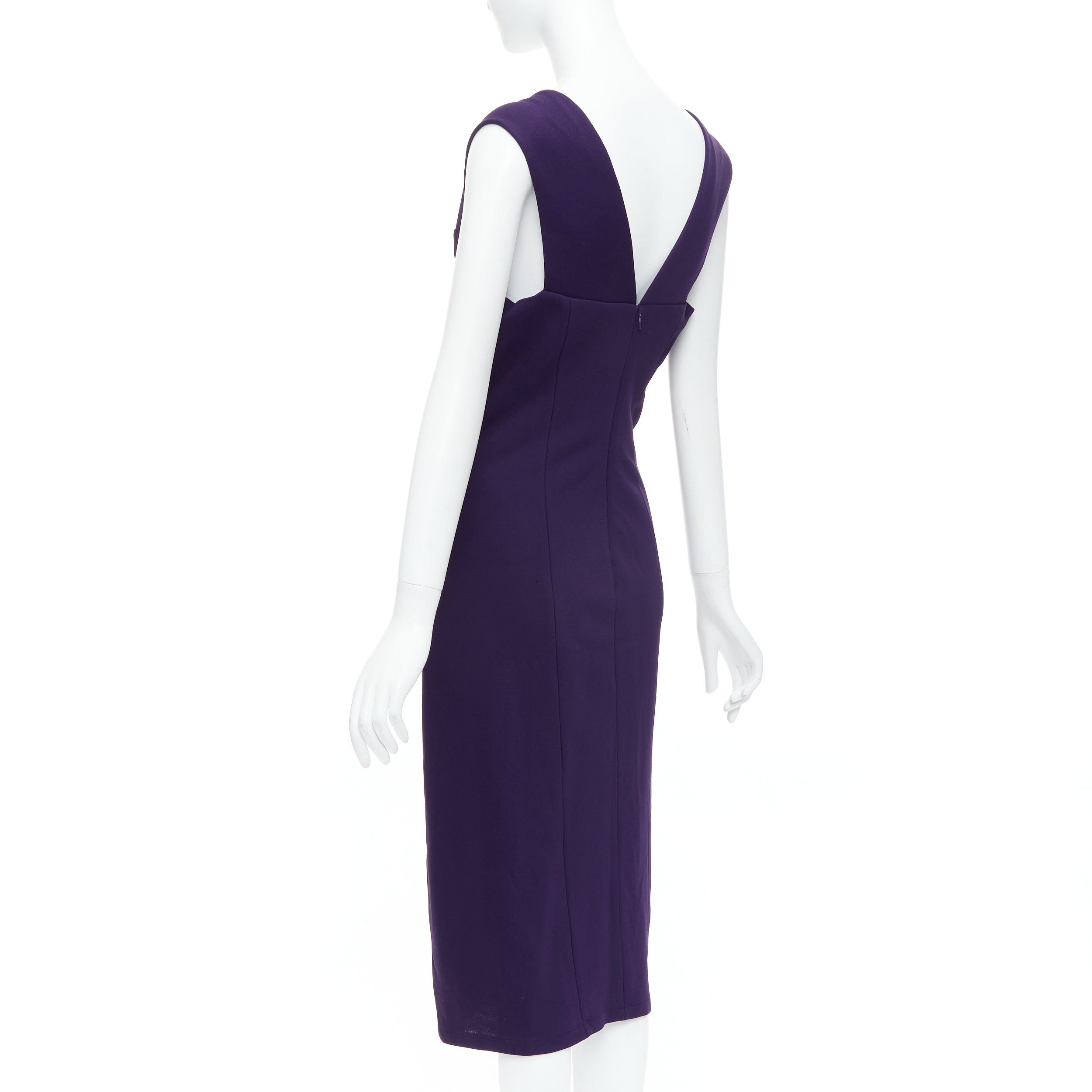 Donna Karan DONNA KARAN Fluid Crepe Double eggplant purple sheath dress L Size M / US 6-8 / IT 42-44 - 6 Thumbnail