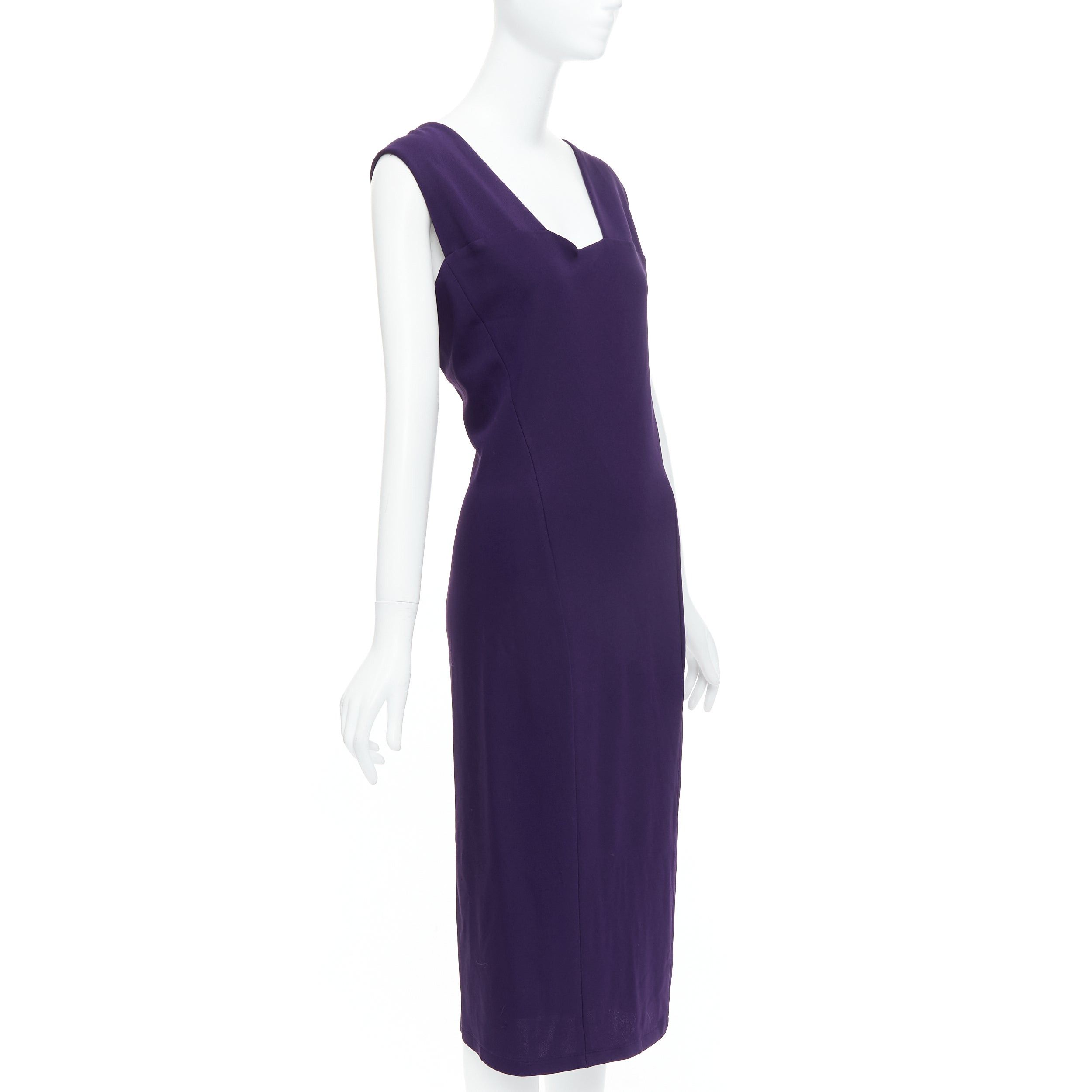 Donna Karan DONNA KARAN Fluid Crepe Double eggplant purple sheath dress L Size M / US 6-8 / IT 42-44 - 3 Thumbnail