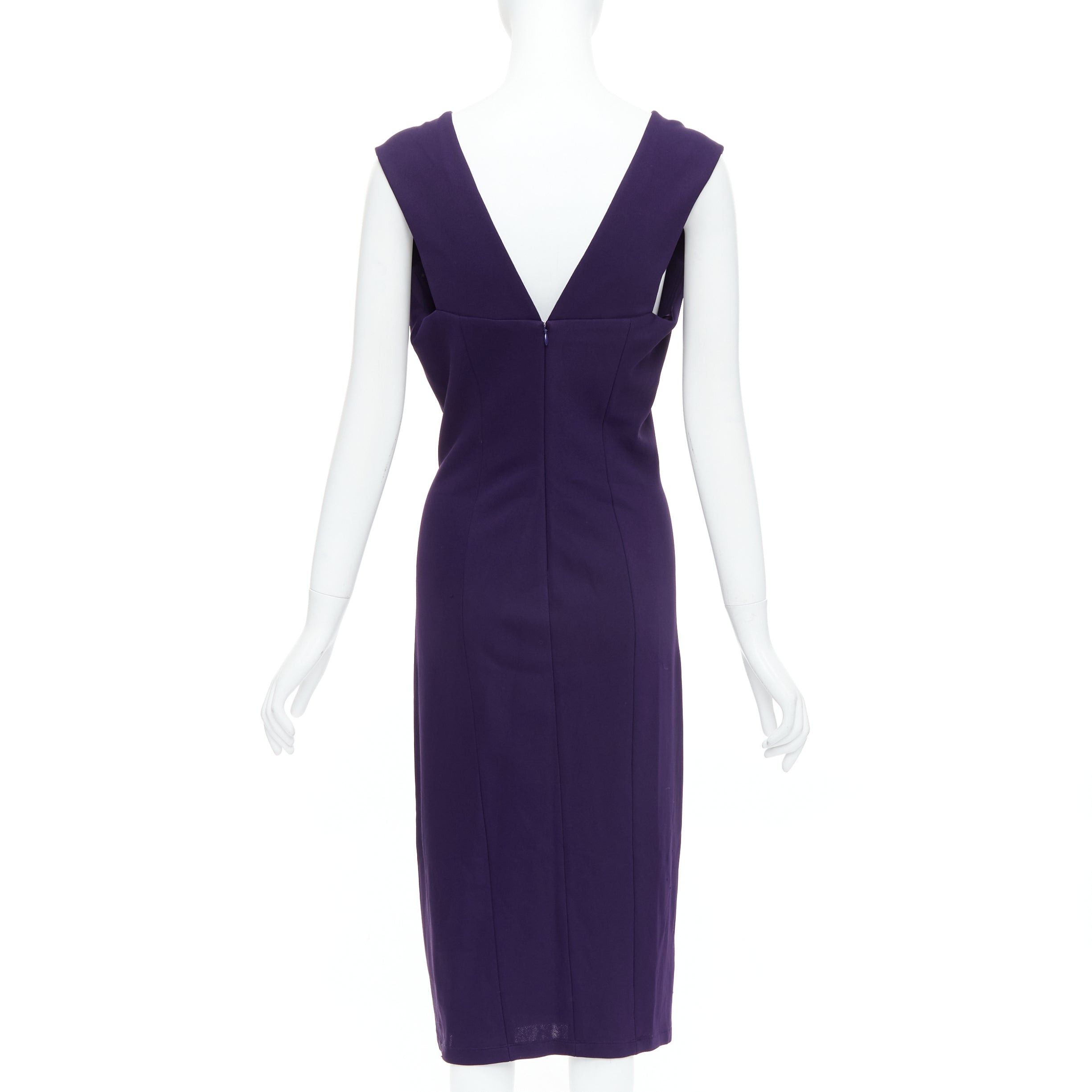 Donna Karan DONNA KARAN Fluid Crepe Double eggplant purple sheath dress L Size M / US 6-8 / IT 42-44 - 5 Thumbnail