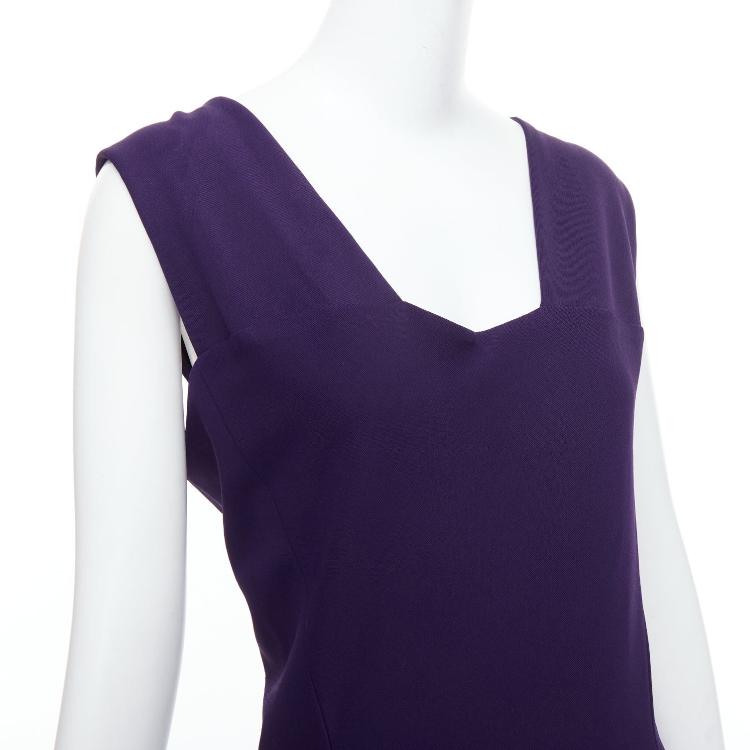 Donna Karan DONNA KARAN Fluid Crepe Double eggplant purple sheath dress L Size M / US 6-8 / IT 42-44 - 2 Thumbnail