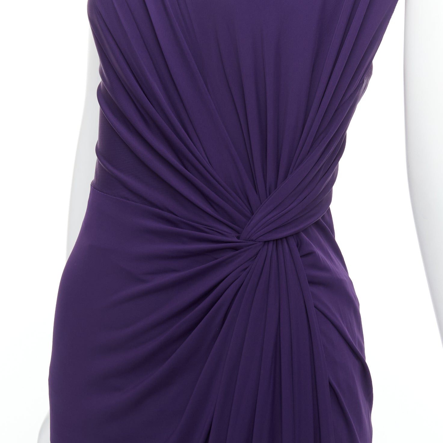 Donna Karan DONNA KARAN purple draped side knot criss cross back grecian dress L Size M / US 6-8 / IT 42-44 - 7 Thumbnail